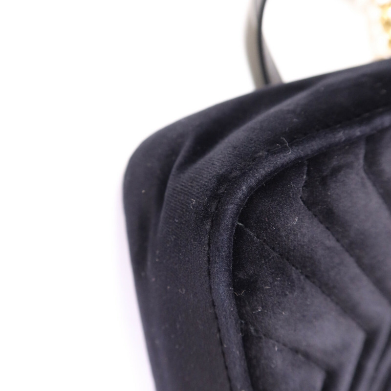 GUCCI 天鵝絨GG Marmont金扣鏈帶肩背袋-12