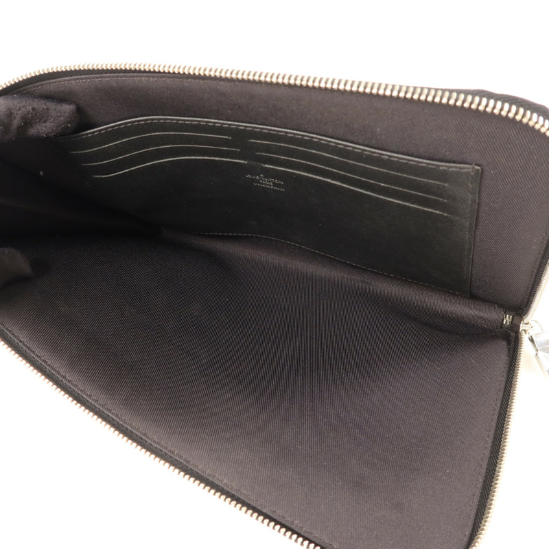 LOUIS VUITTON Damier Graphite Pochette Jour PM銀扣手拿包-4