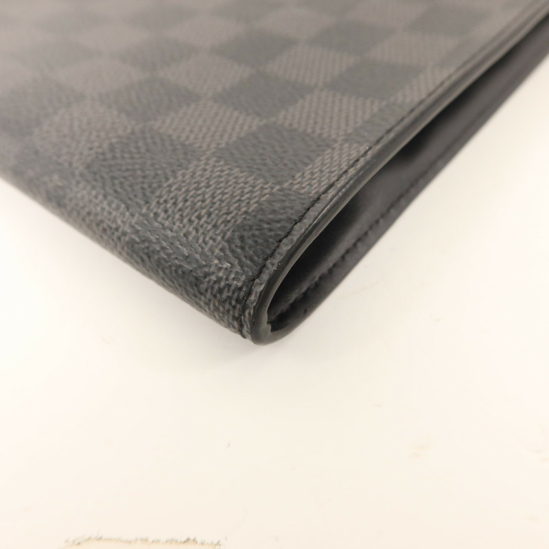 LOUIS VUITTON Damier Graphite Pochette Jour PM銀扣手拿包-10