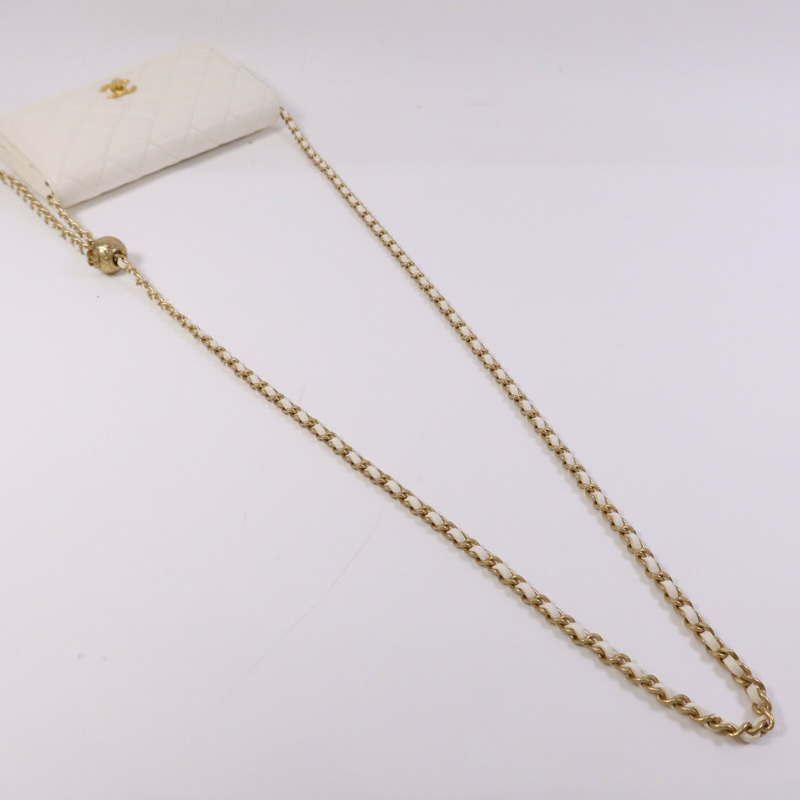 CHANEL 羊皮皮革Wallet On Chain金扣鏈帶肩背袋-8