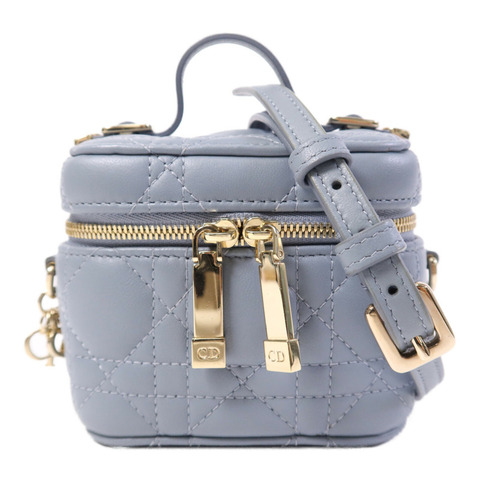 Dior 羊皮皮革Cannage Vanity金扣手挽肩背兩用袋