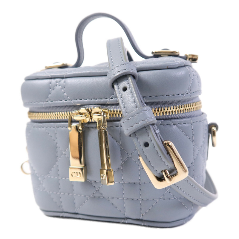 Dior 羊皮皮革Cannage Vanity金扣手挽肩背兩用袋-2