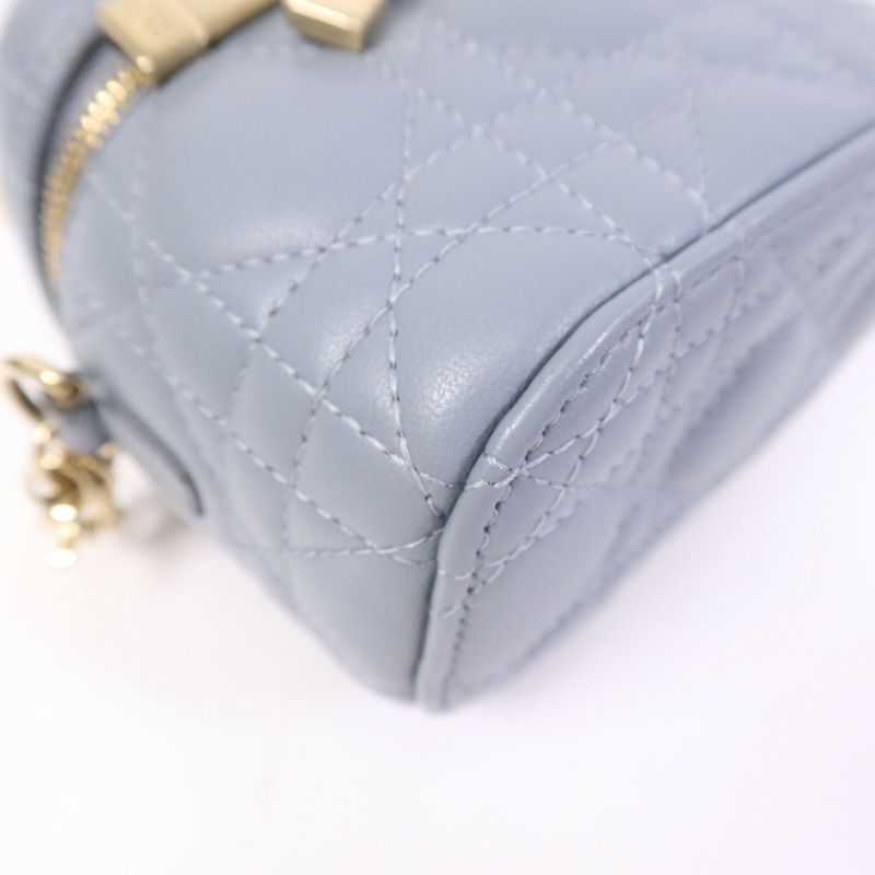 Dior 羊皮皮革Cannage Vanity金扣手挽肩背兩用袋-5