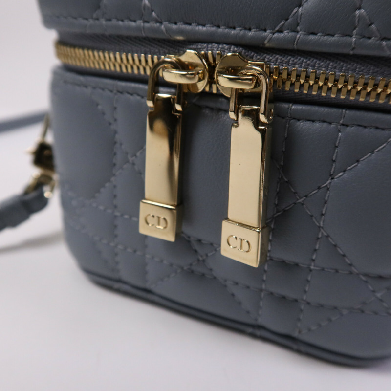 Dior 羊皮皮革Cannage Vanity金扣手挽肩背兩用袋-9