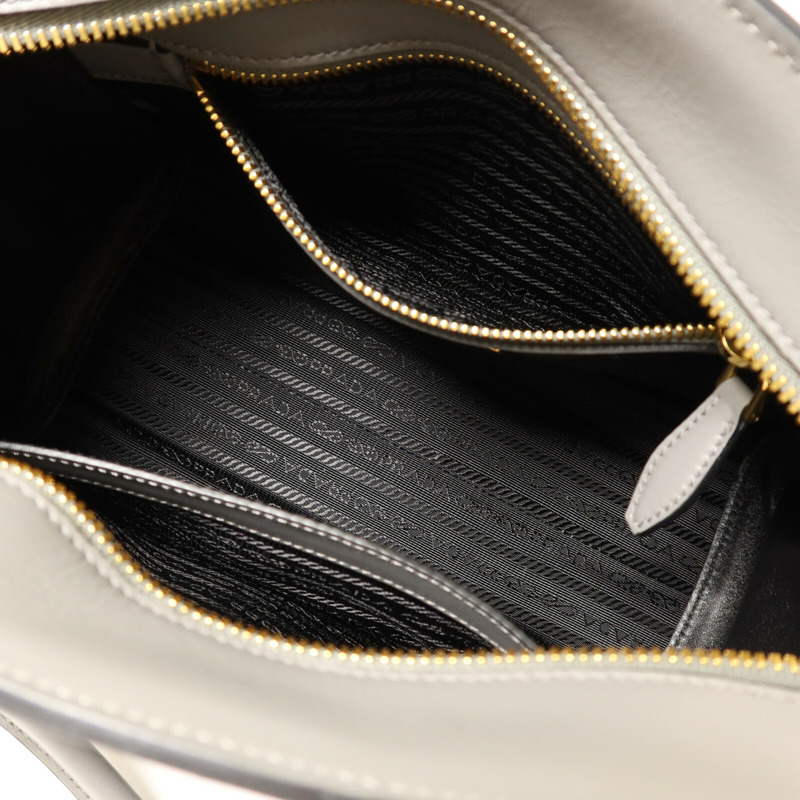 PRADA 牛皮皮革Borsa A mano金扣手挽肩背兩用袋-4