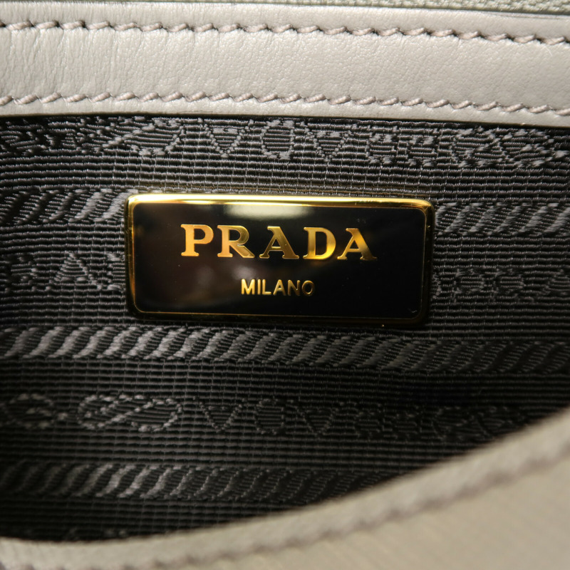 PRADA 牛皮皮革Borsa A mano金扣手挽肩背兩用袋-5