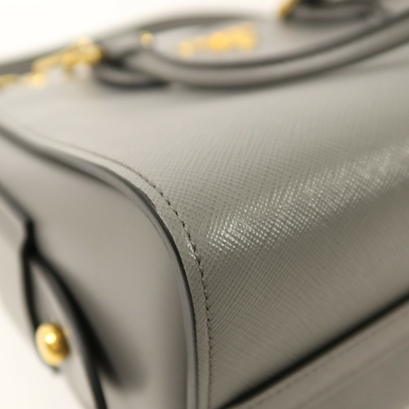 PRADA 牛皮皮革Borsa A mano金扣手挽肩背兩用袋-11