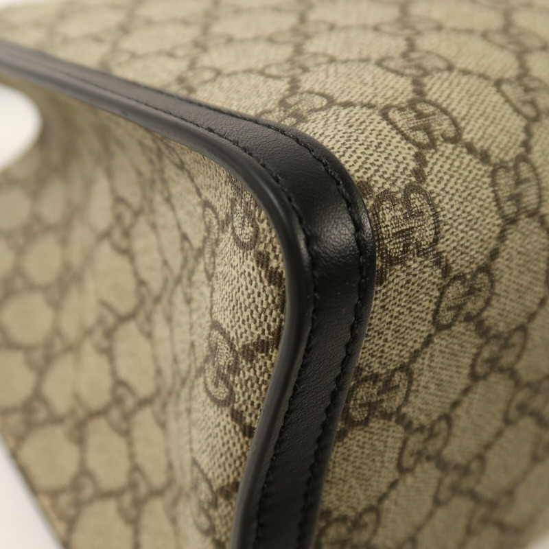 GUCCI 塗層帆布Padlock GG金扣鏈帶肩背袋-13