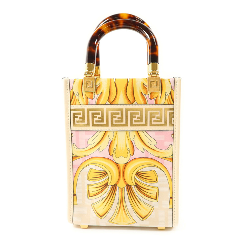 FENDI 牛皮皮革Sunshine Mini金扣手挽肩背兩用袋-1