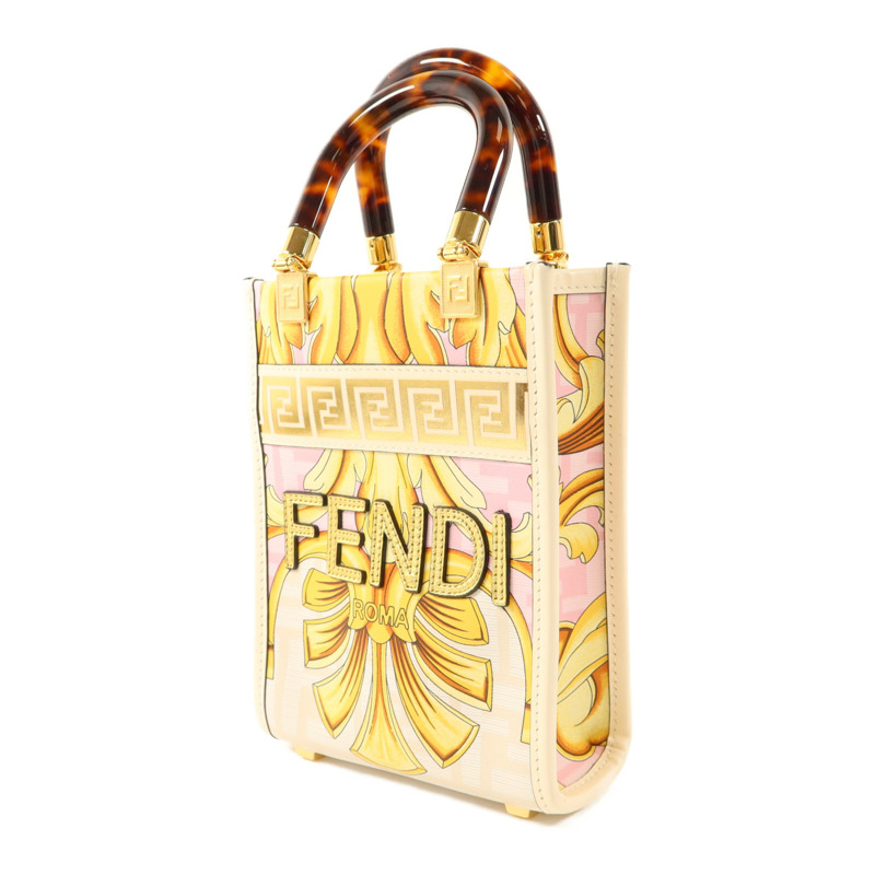 FENDI 牛皮皮革Sunshine Mini金扣手挽肩背兩用袋-2