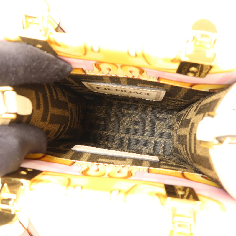 FENDI 牛皮皮革Sunshine Mini金扣手挽肩背兩用袋-4