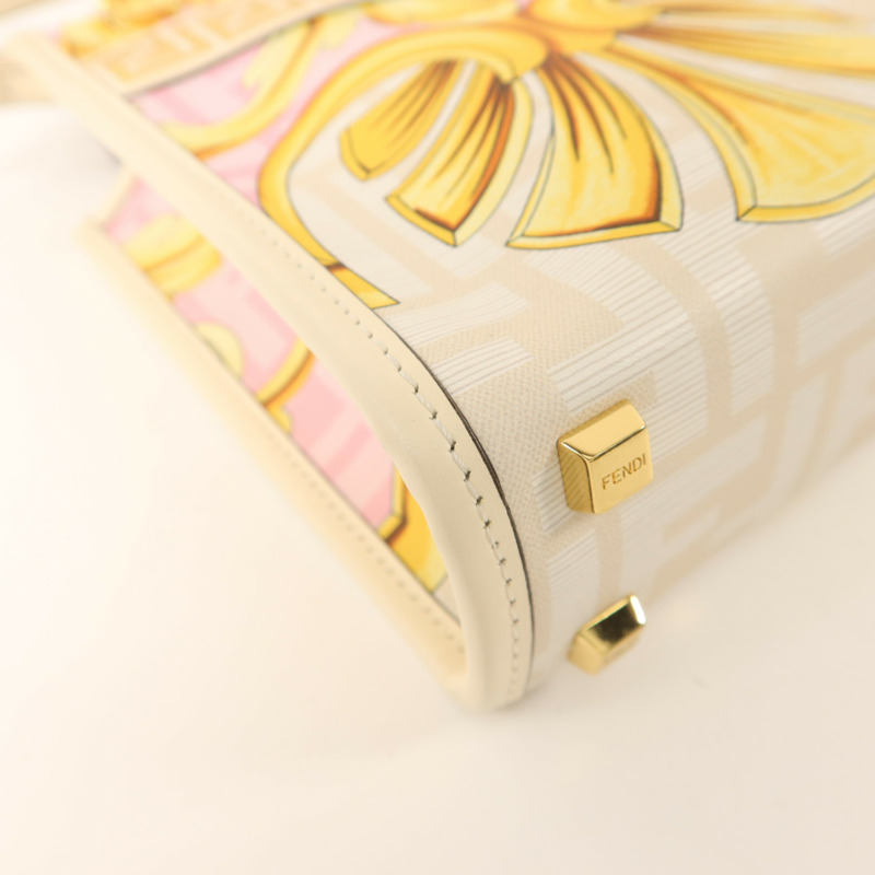 FENDI 牛皮皮革Sunshine Mini金扣手挽肩背兩用袋-13