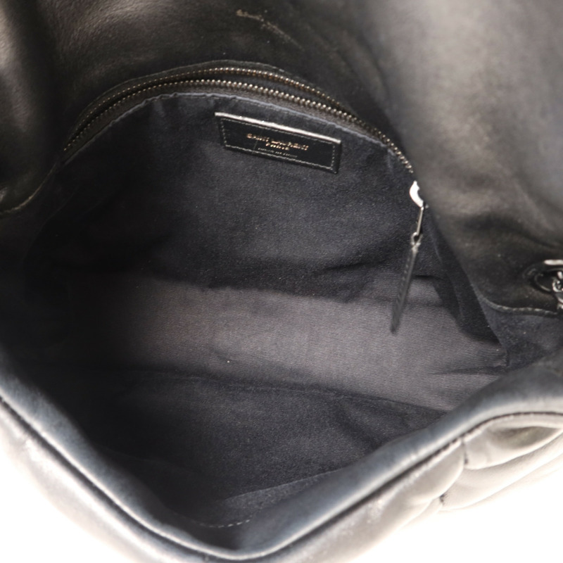 SAINT LAURENT 羊皮皮革Shoulder Bag銀扣手挽肩背兩用袋-4