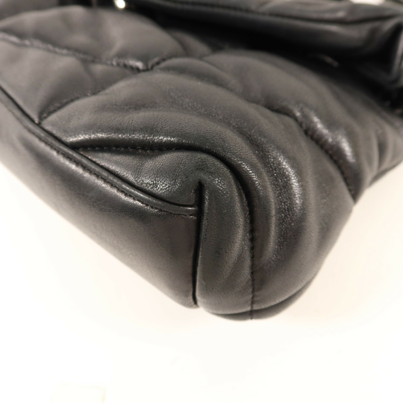 SAINT LAURENT 羊皮皮革Shoulder Bag銀扣手挽肩背兩用袋-11