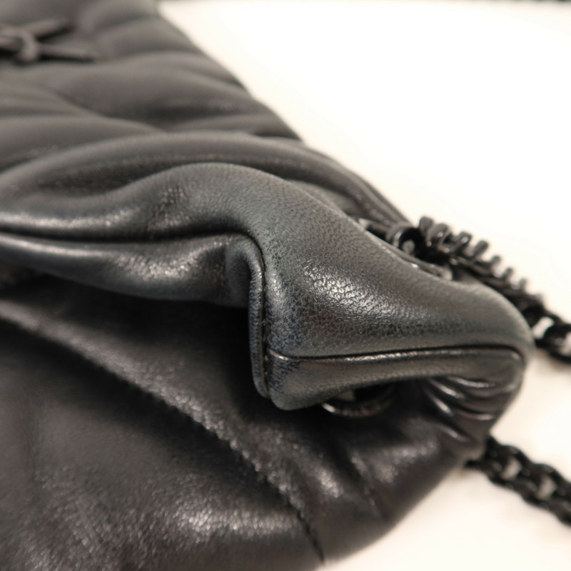 SAINT LAURENT 羊皮皮革Shoulder Bag銀扣手挽肩背兩用袋-15