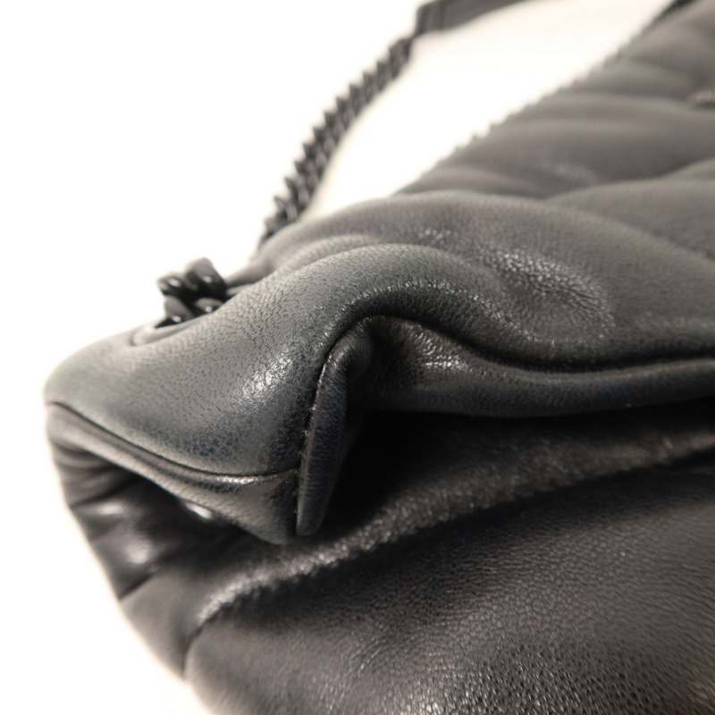 SAINT LAURENT 羊皮皮革Shoulder Bag銀扣手挽肩背兩用袋-16