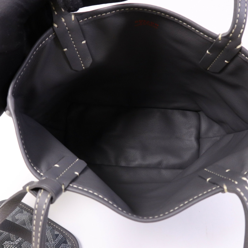 GOYARD 塗層帆布Anjon Mini銀扣手挽袋-4