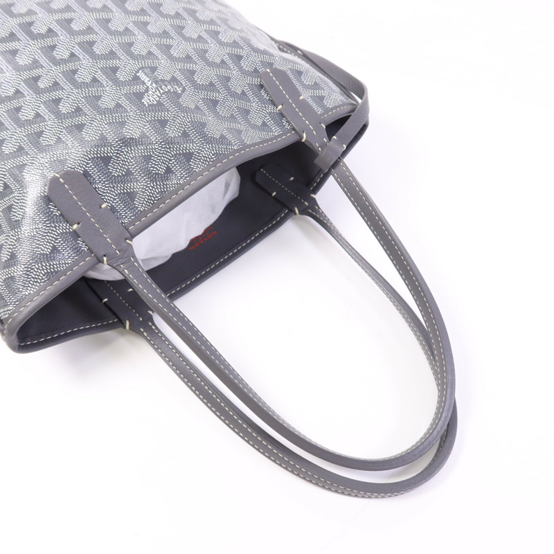 GOYARD 塗層帆布Anjon Mini銀扣手挽袋-8