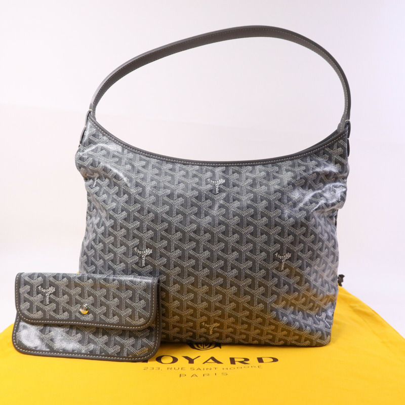GOYARD 塗層帆布Hobo銀扣手挽袋-8