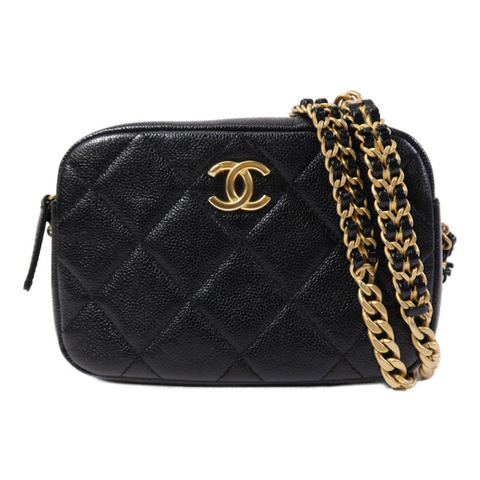 CHANEL 牛皮皮革Camera  Bag金扣鏈帶肩背袋