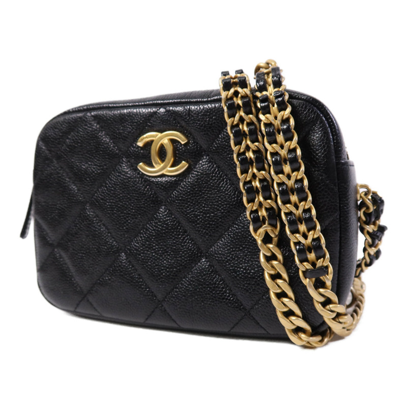 CHANEL 牛皮皮革Camera  Bag金扣鏈帶肩背袋-2