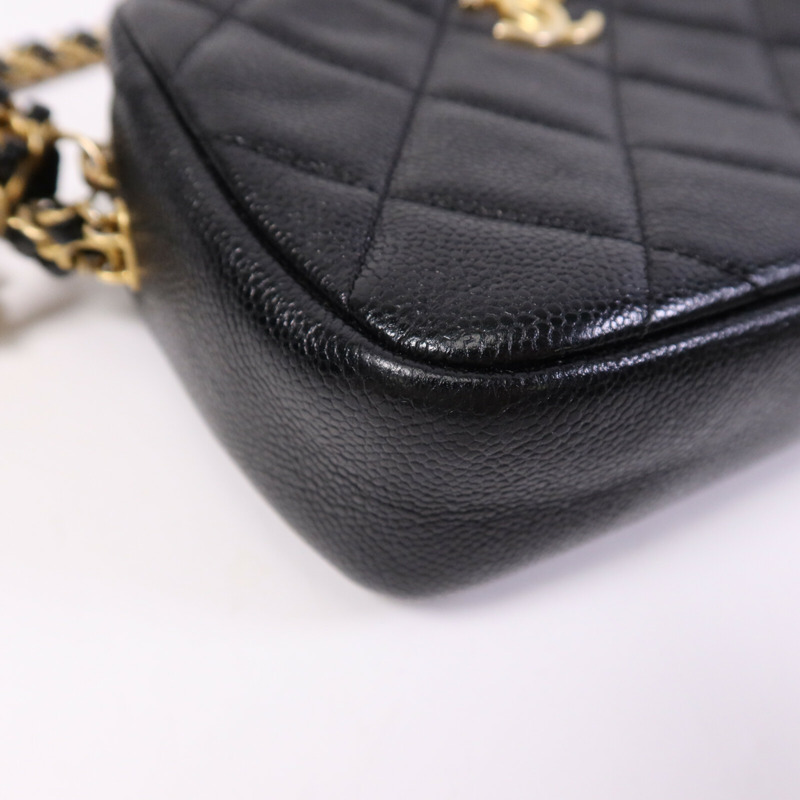 CHANEL 牛皮皮革Camera  Bag金扣鏈帶肩背袋-11