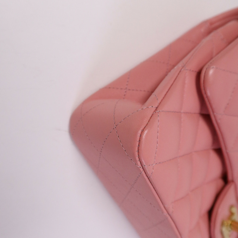 CHANEL 羊皮皮革Classic 25金扣鏈帶手挽肩背兩用袋-11