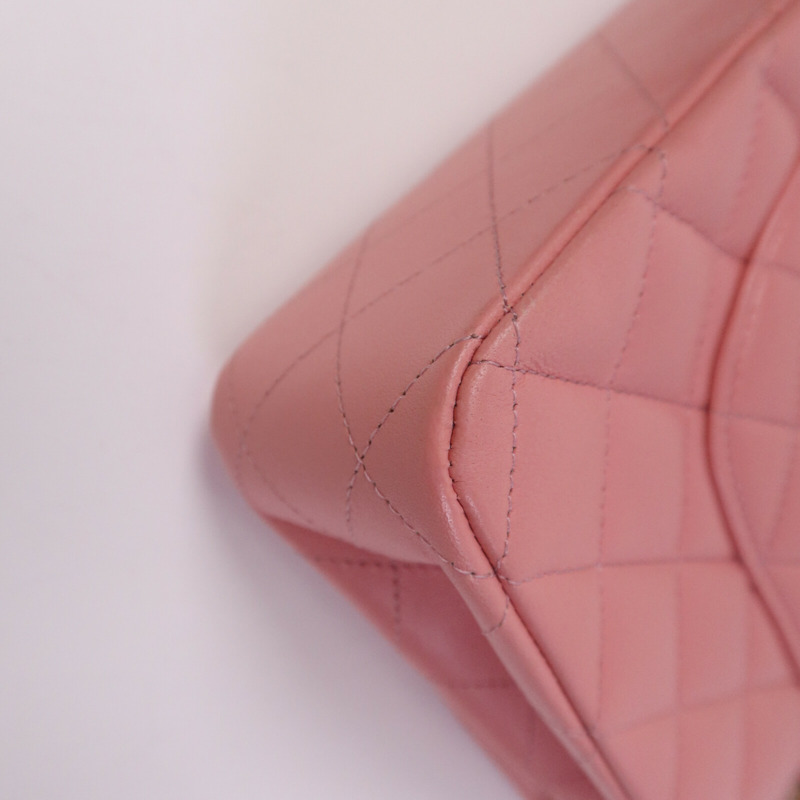 CHANEL 羊皮皮革Classic 25金扣鏈帶手挽肩背兩用袋-12