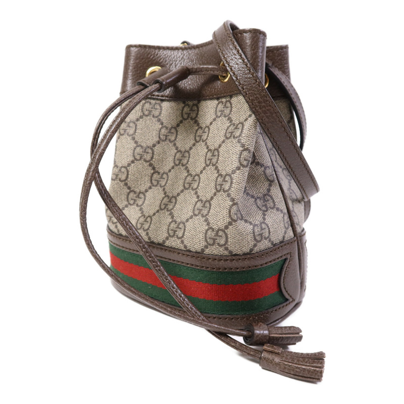 GUCCI 塗層帆布Ophidia Mini Bucket金扣肩背袋-2