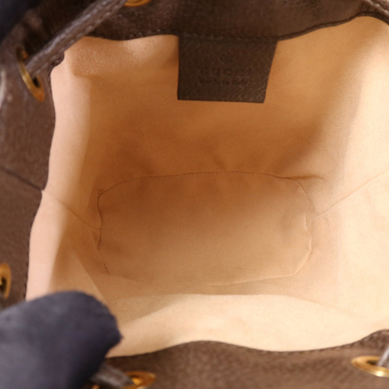 GUCCI 塗層帆布Ophidia Mini Bucket金扣肩背袋-4