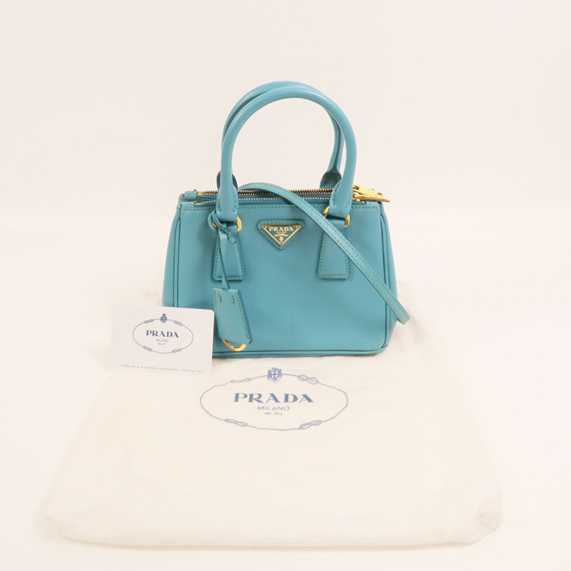 PRADA 牛皮皮革Micro Galleria金扣手挽肩背兩用袋-12