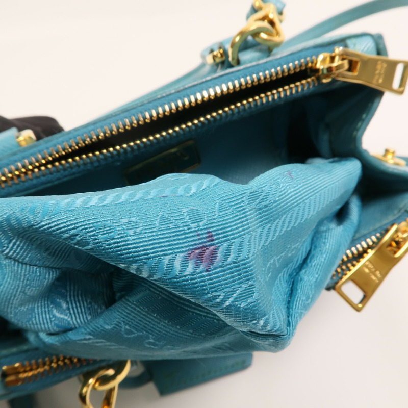 PRADA 牛皮皮革Micro Galleria金扣手挽肩背兩用袋-17