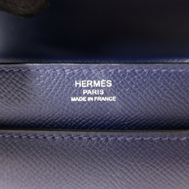 HERMES Epsom皮革Verrou 23銀扣肩背袋Bleu Saphir-5