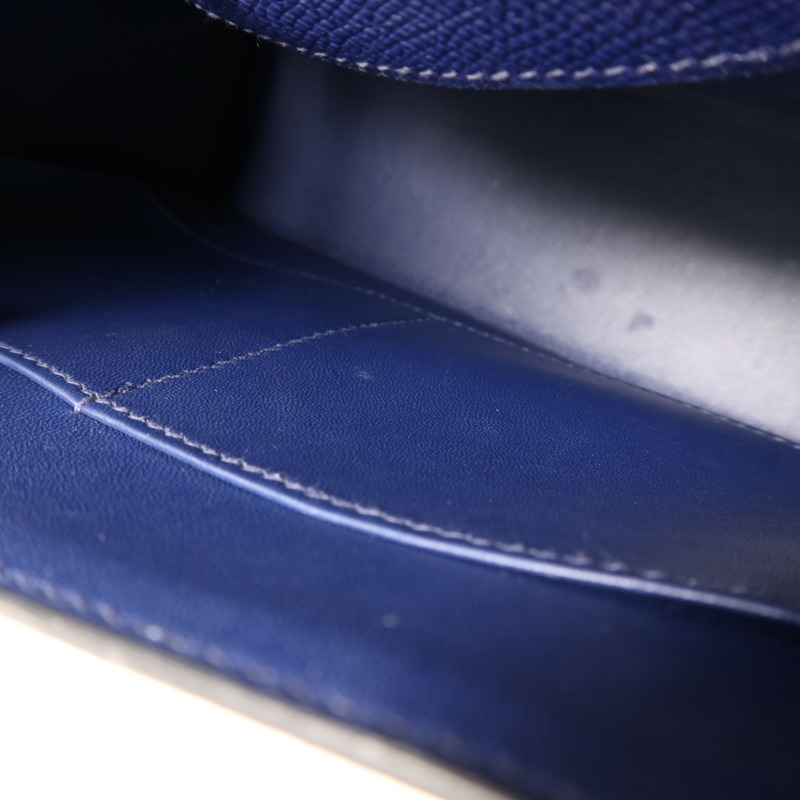 HERMES Epsom皮革Verrou 23銀扣肩背袋Bleu Saphir-16