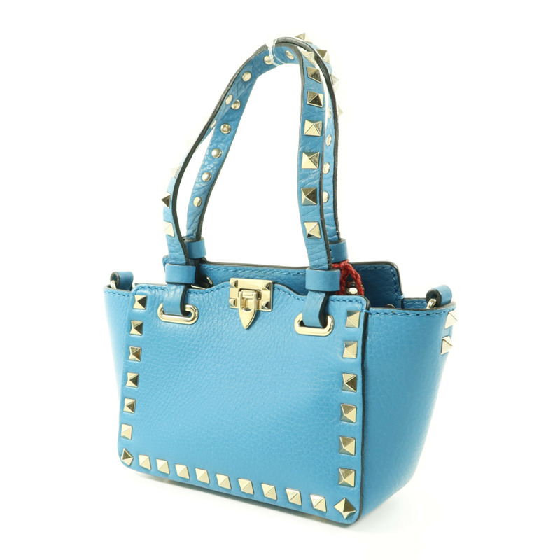 Valentino 牛皮皮革Mini Rockstud Bag金扣手挽肩背兩用袋-2
