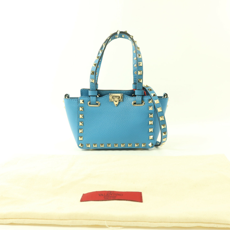 Valentino 牛皮皮革Mini Rockstud Bag金扣手挽肩背兩用袋-9