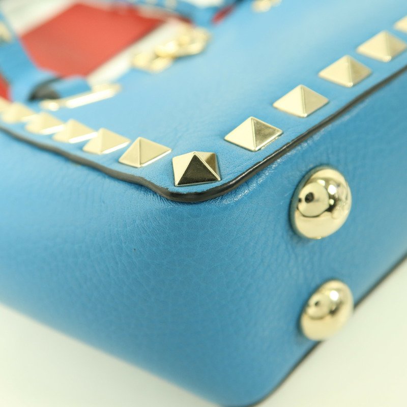 Valentino 牛皮皮革Mini Rockstud Bag金扣手挽肩背兩用袋-12