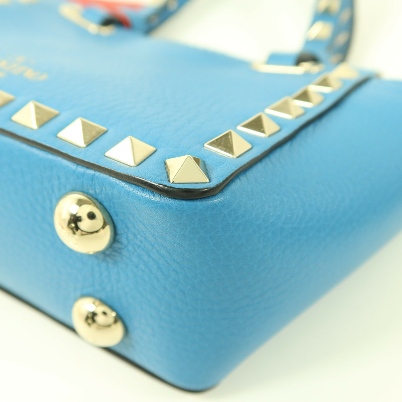 Valentino 牛皮皮革Mini Rockstud Bag金扣手挽肩背兩用袋-13