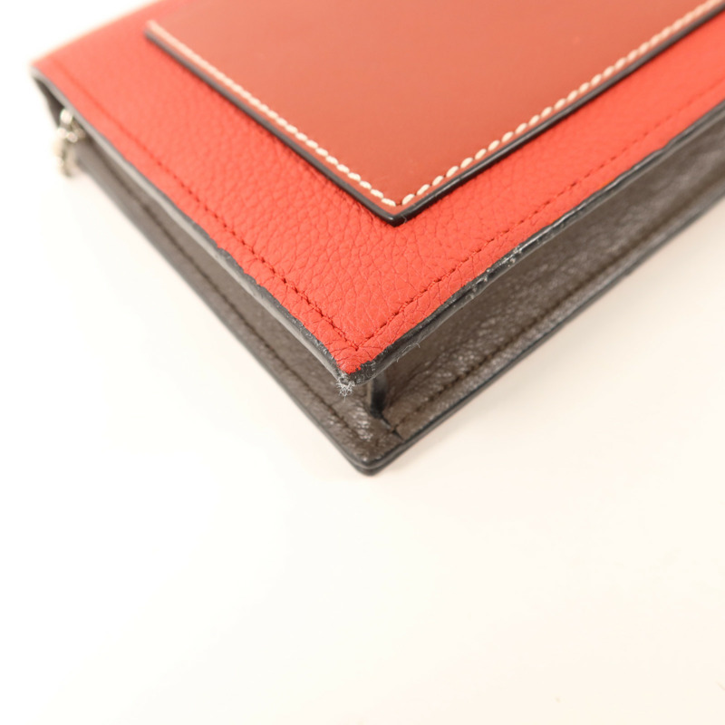 LOEWE 牛皮皮革Wallet On Chain銀扣鏈帶肩背袋-13