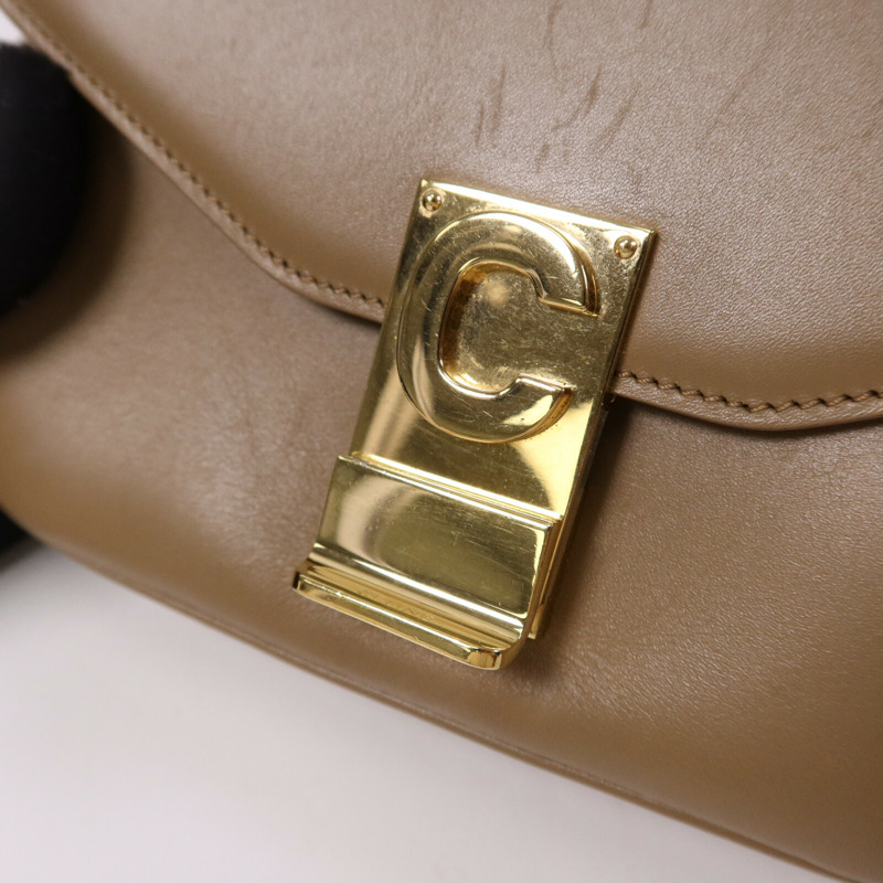 CELINE 牛皮皮革Small C金扣鏈帶肩背袋-6