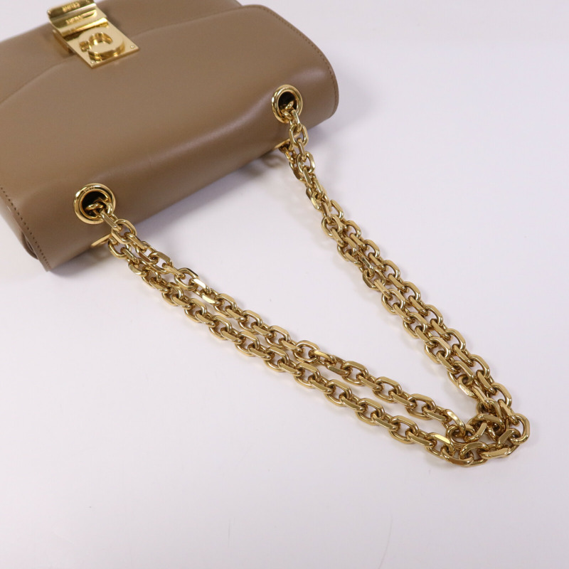CELINE 牛皮皮革Small C金扣鏈帶肩背袋-8