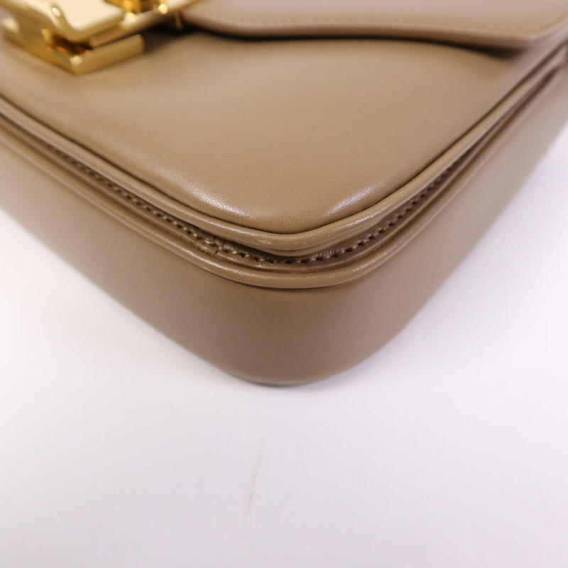 CELINE 牛皮皮革Small C金扣鏈帶肩背袋-9