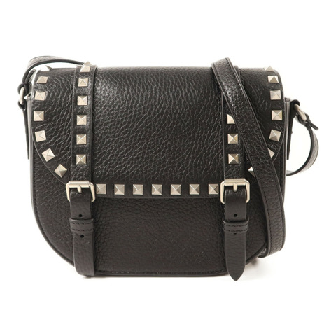 Valentino 牛皮皮革Rockstud Messenger Bag銀扣肩背袋