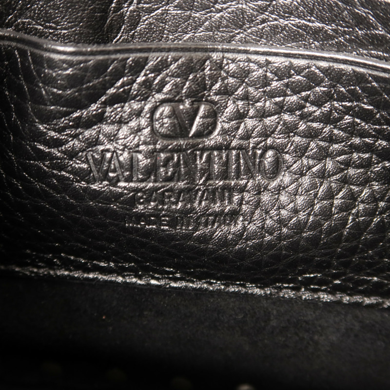 Valentino 牛皮皮革Rockstud Messenger Bag銀扣肩背袋-5
