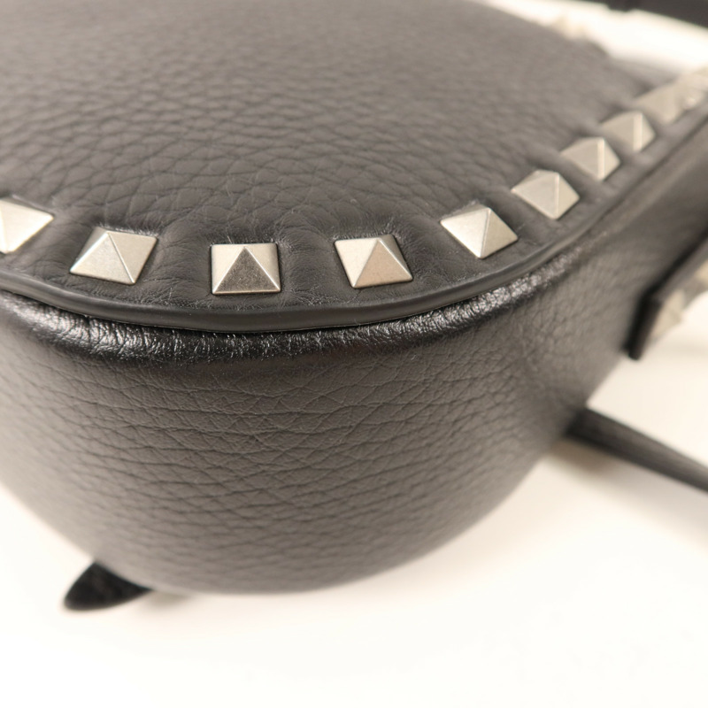 Valentino 牛皮皮革Rockstud Messenger Bag銀扣肩背袋-13