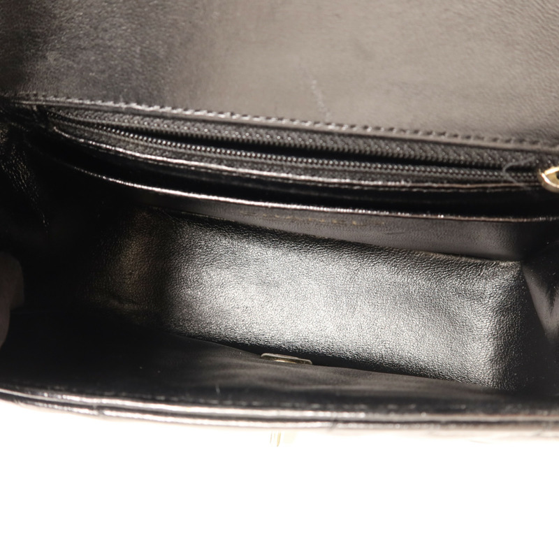 CHANEL 羊皮皮革Mini Classic 17金扣鏈帶肩背袋-4