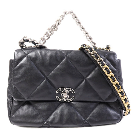 CHANEL 羊皮皮革C19 Medium鏈帶肩背袋