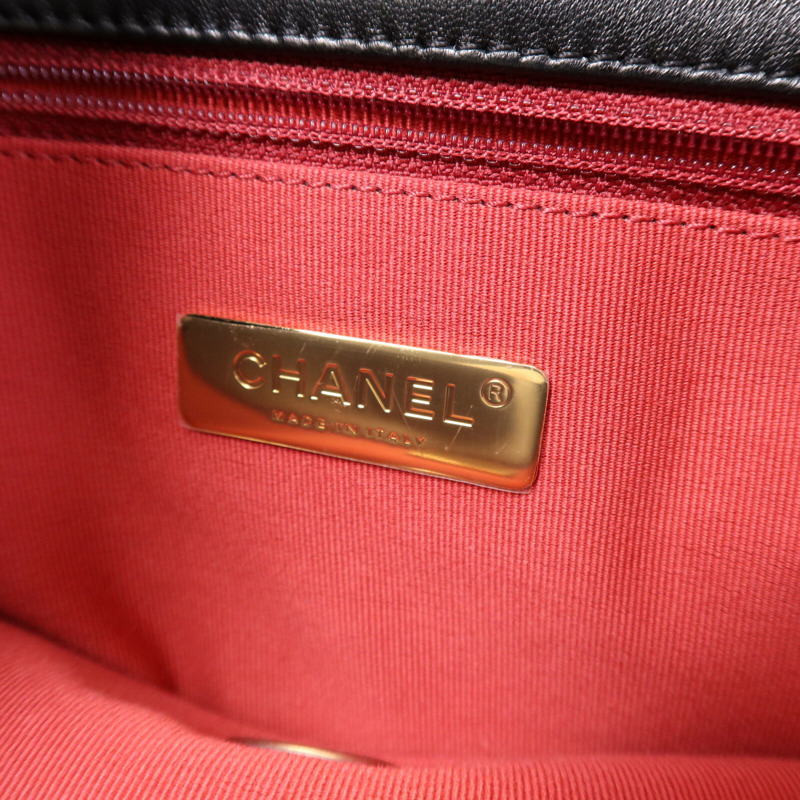 CHANEL 羊皮皮革C19 Medium鏈帶肩背袋-7