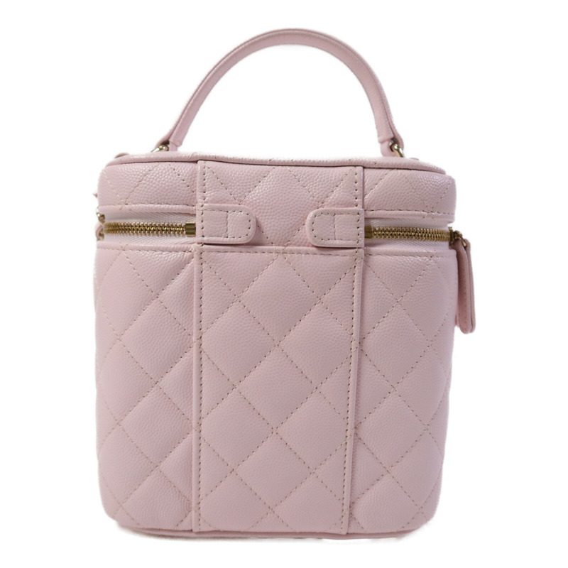 CHANEL 牛皮皮革Vanity Case金扣鏈帶手挽肩背兩用袋-1