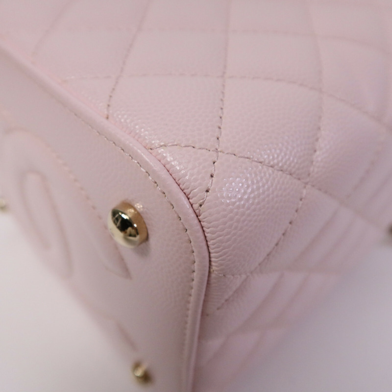 CHANEL 牛皮皮革Vanity Case金扣鏈帶手挽肩背兩用袋-11